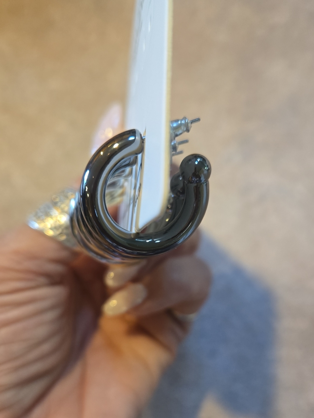 New Park Lane Set of Three Mixed Metal Hoop Earrings - Picture 5 of 6